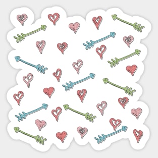 Hearts and Arrows Pattern Sticker